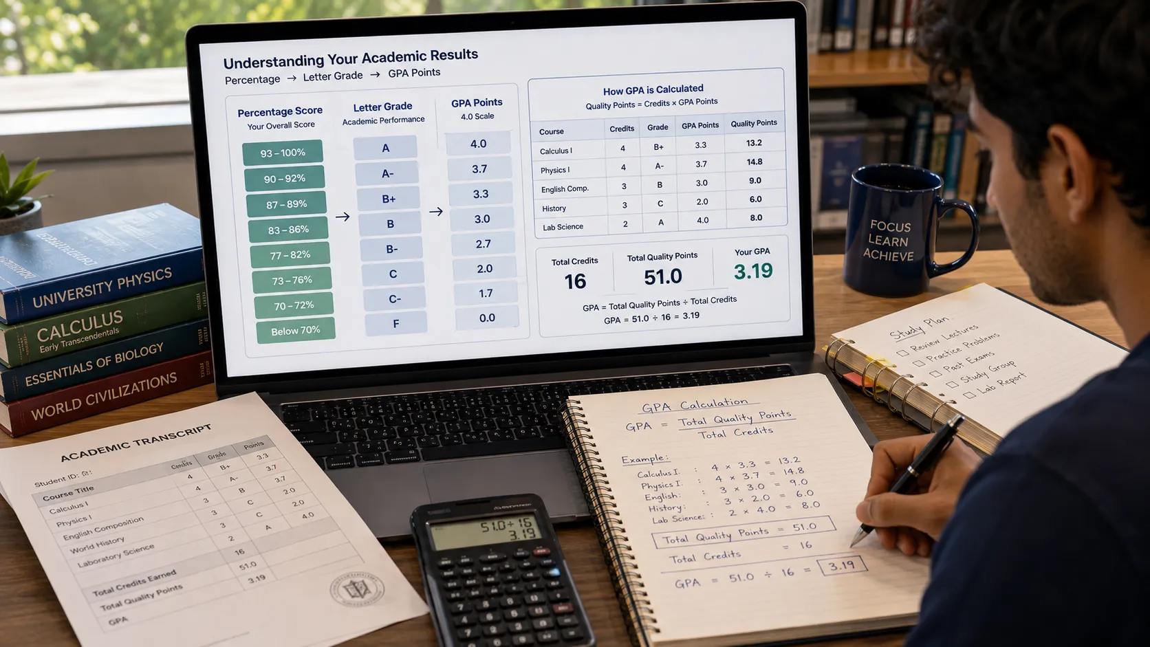 Visual illustration: The Difference Between GPA, Grades, and Percentage